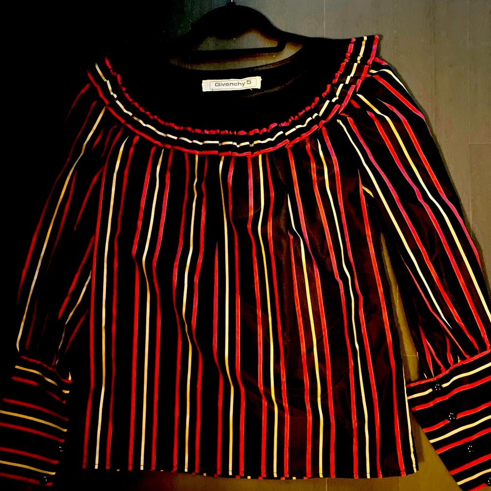 Vintage 1980’s striped silk taffeta blouse